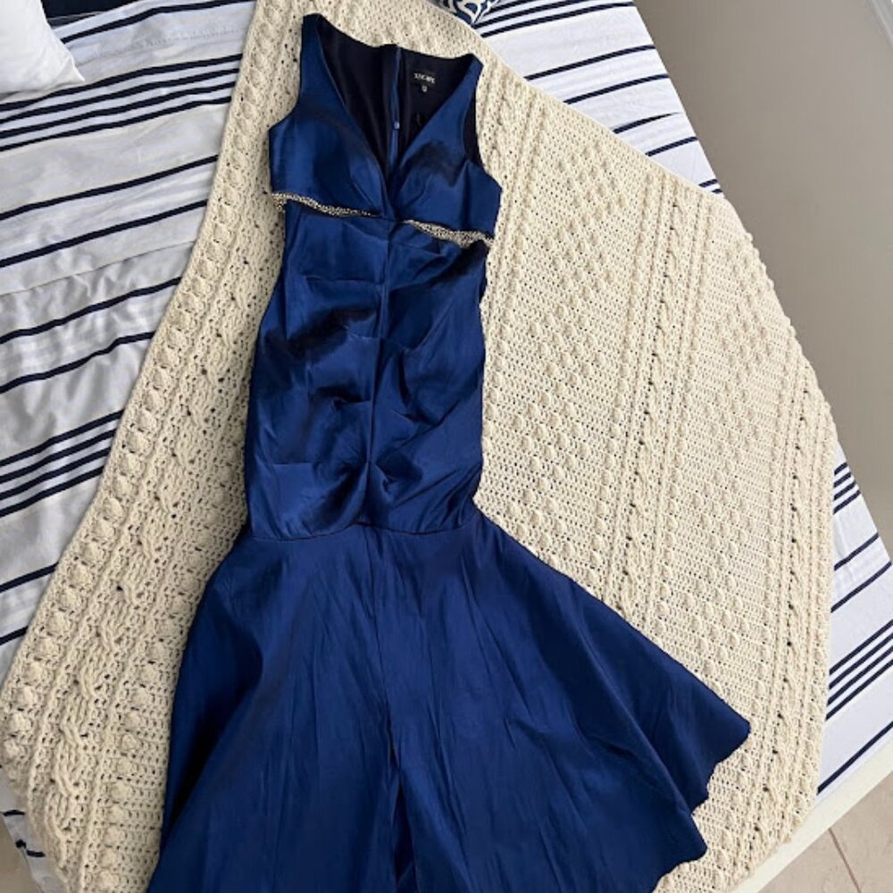 Royal Blue Shimmery Mermaid Cocktail Dress, XSCAPE Size 14